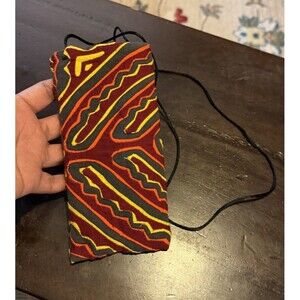 Vintage Fabric Glasses Case Soft Pouch Sleeve Retro Geometric Pattern